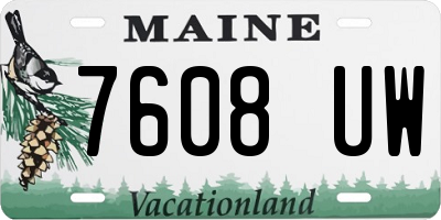 ME license plate 7608UW