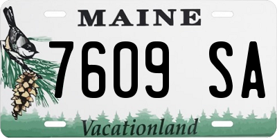 ME license plate 7609SA