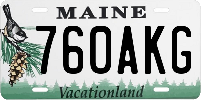 ME license plate 760AKG