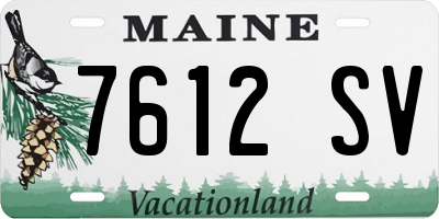 ME license plate 7612SV