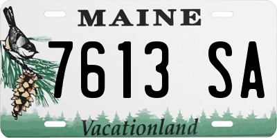 ME license plate 7613SA