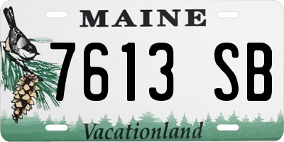 ME license plate 7613SB