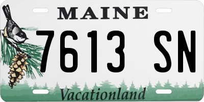 ME license plate 7613SN