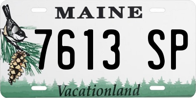ME license plate 7613SP