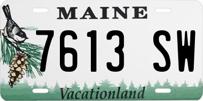 ME license plate 7613SW