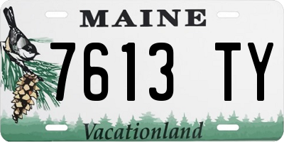 ME license plate 7613TY