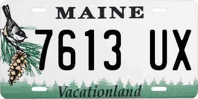 ME license plate 7613UX