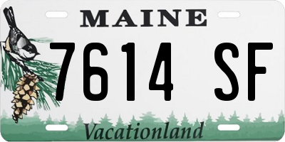 ME license plate 7614SF
