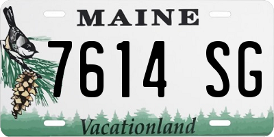 ME license plate 7614SG