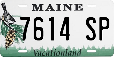 ME license plate 7614SP