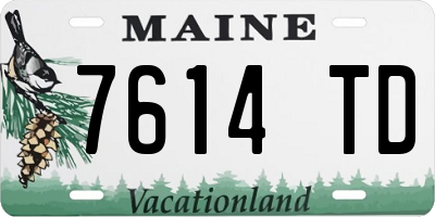 ME license plate 7614TD