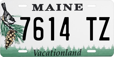 ME license plate 7614TZ