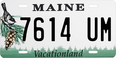 ME license plate 7614UM
