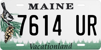 ME license plate 7614UR