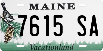 ME license plate 7615SA