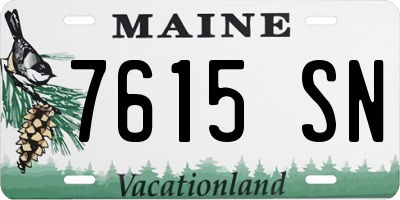 ME license plate 7615SN