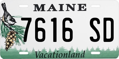 ME license plate 7616SD