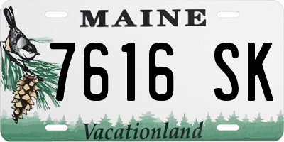 ME license plate 7616SK