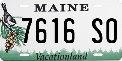 ME license plate 7616SO