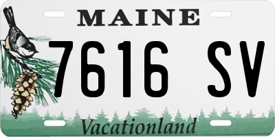 ME license plate 7616SV