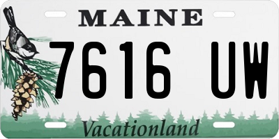 ME license plate 7616UW