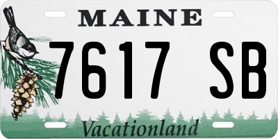 ME license plate 7617SB