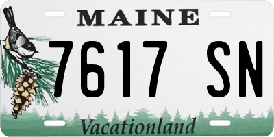 ME license plate 7617SN