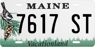 ME license plate 7617ST