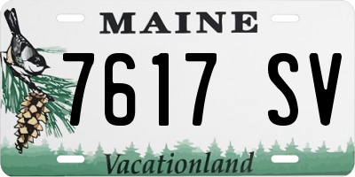 ME license plate 7617SV