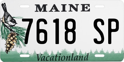 ME license plate 7618SP