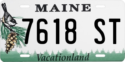 ME license plate 7618ST