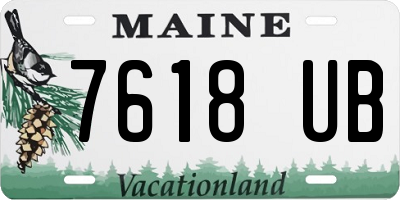 ME license plate 7618UB