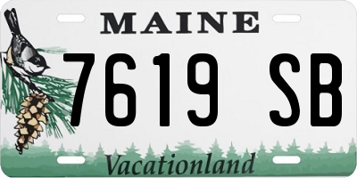 ME license plate 7619SB