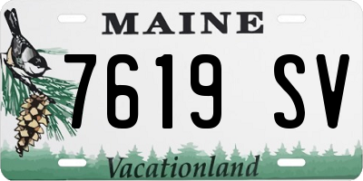ME license plate 7619SV