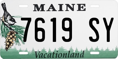 ME license plate 7619SY