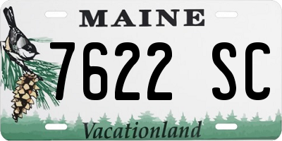 ME license plate 7622SC