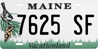 ME license plate 7625SF