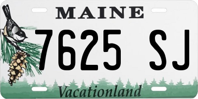 ME license plate 7625SJ