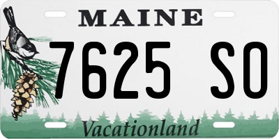 ME license plate 7625SO