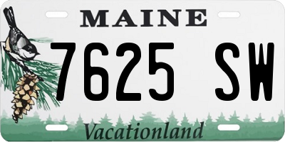 ME license plate 7625SW