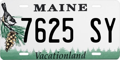 ME license plate 7625SY