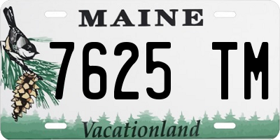 ME license plate 7625TM