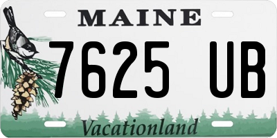 ME license plate 7625UB