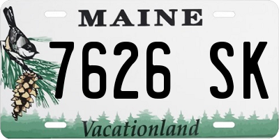 ME license plate 7626SK