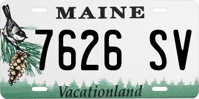 ME license plate 7626SV