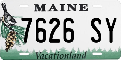 ME license plate 7626SY