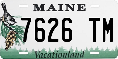 ME license plate 7626TM