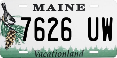 ME license plate 7626UW