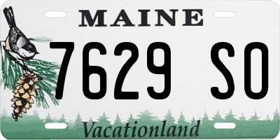 ME license plate 7629SO