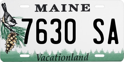 ME license plate 7630SA